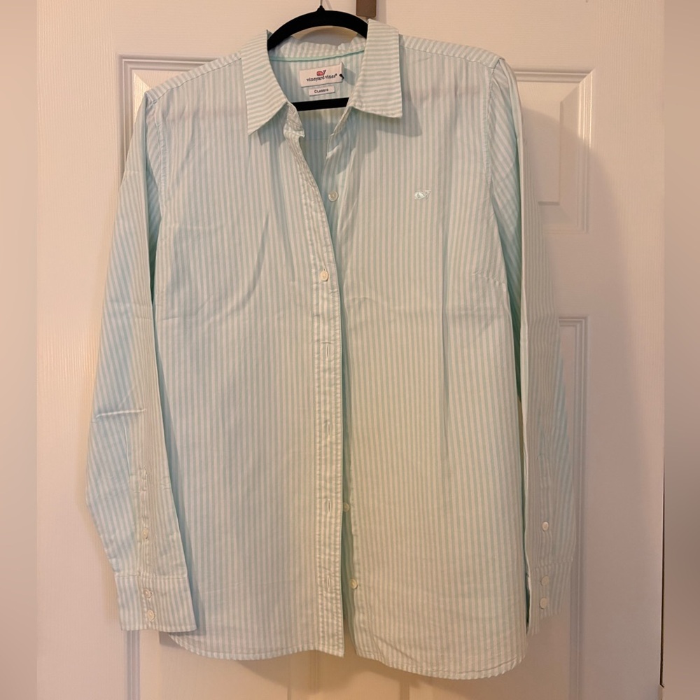 Vineyard Vines Mint Green Striped Oxford Button Down Shirt